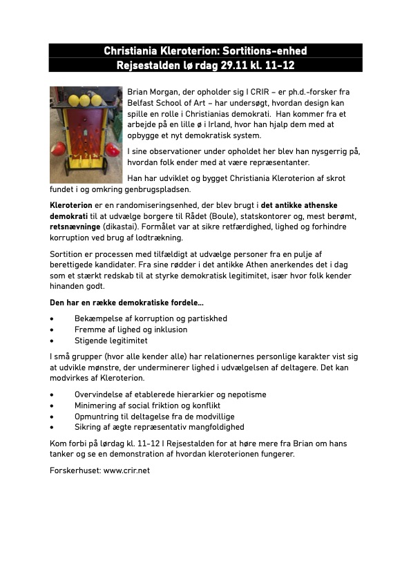 Kleroterion Ugespejlet Dansk version